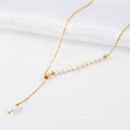 Wholesales fashion delicate real gold necklace fresh water pearl necklace jewelry